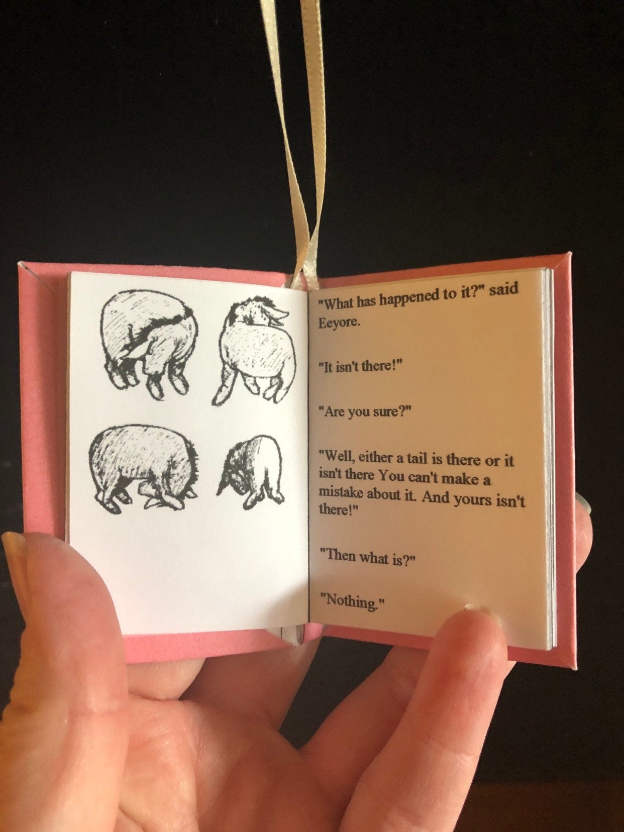Winnie the Pooh Eeyore Loses A Tail Miniature Book Christmas Ornament