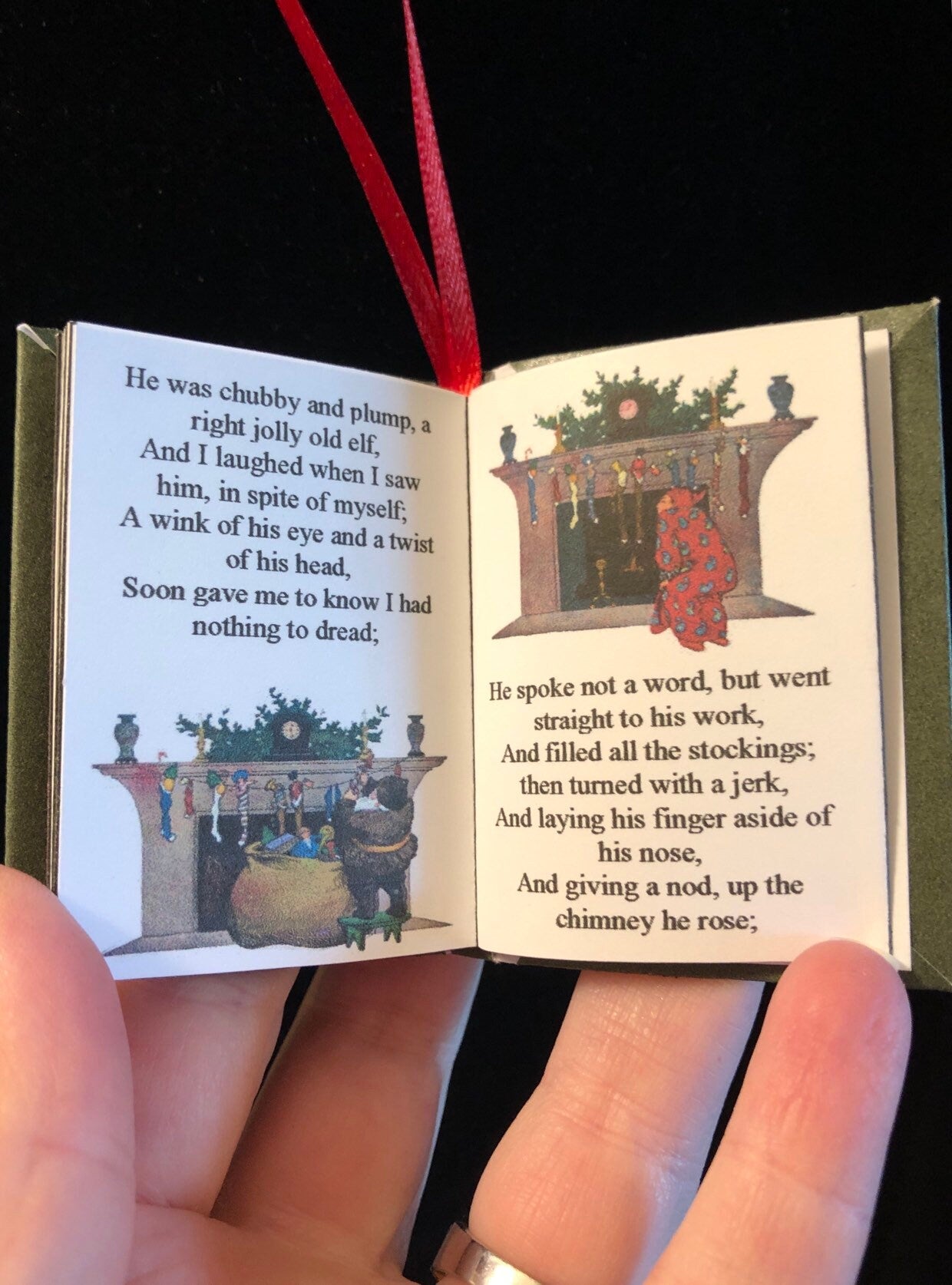 Twas The Night Before Christmas Miniature Book Christmas Ornament