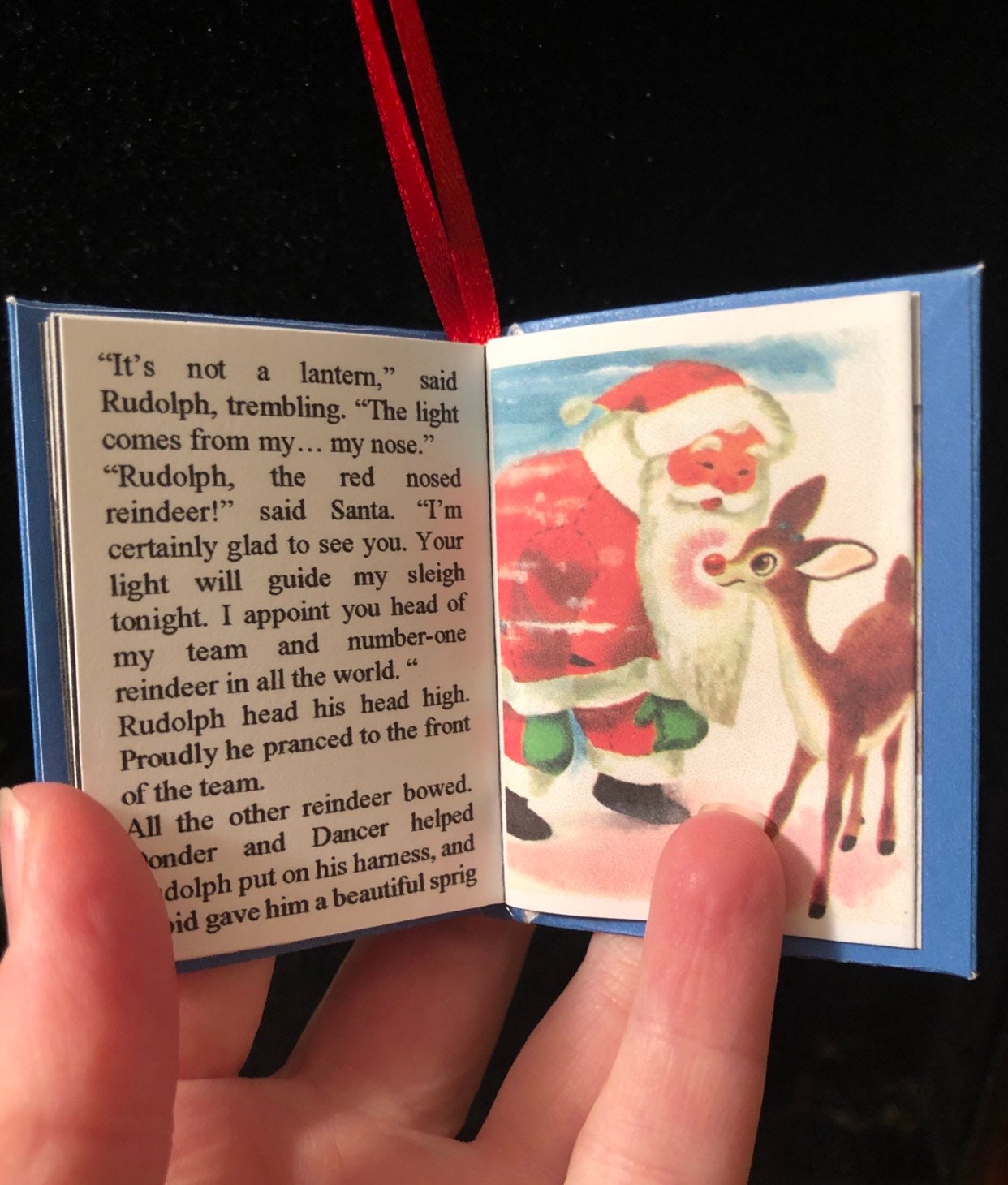 Rudolph The Red Nose Reindeer Miniature Book Ornament
