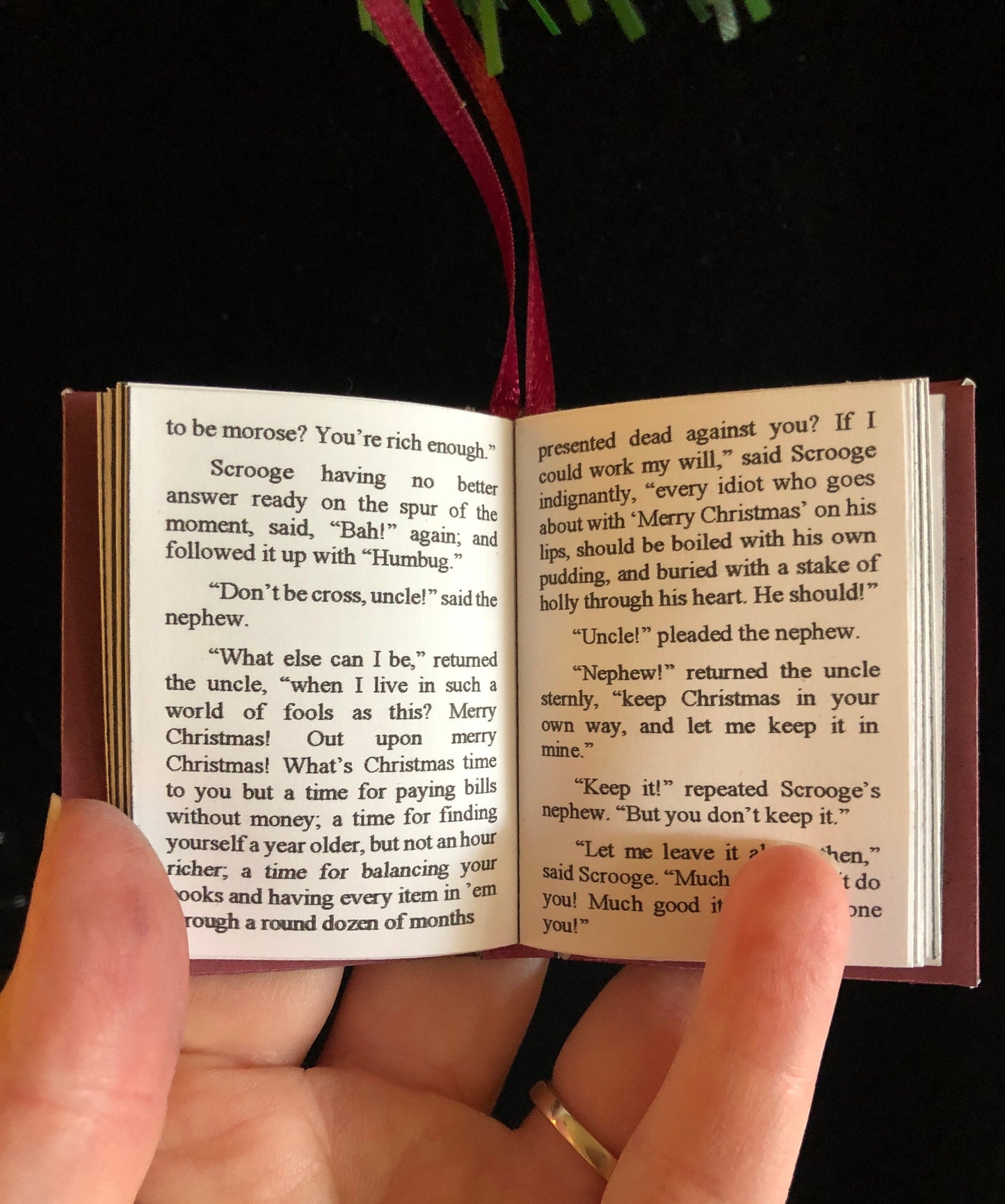 A Christmas Carol by Charles Dickens Miniature Book Christmas Ornament