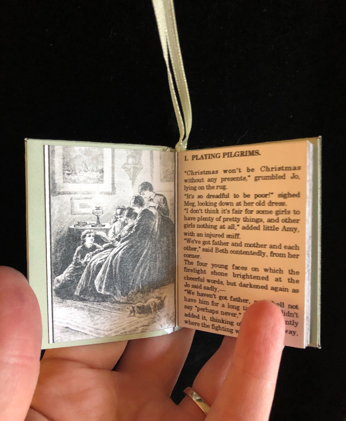 Little Women Louisa May Alcott Miniature Book Christmas Ornament