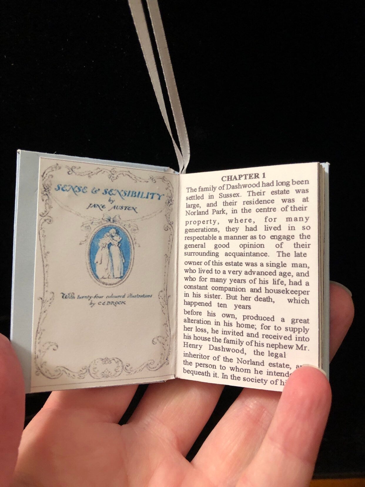 Jane Austen's Sense and Sensibility Miniature Book Christmas Ornament