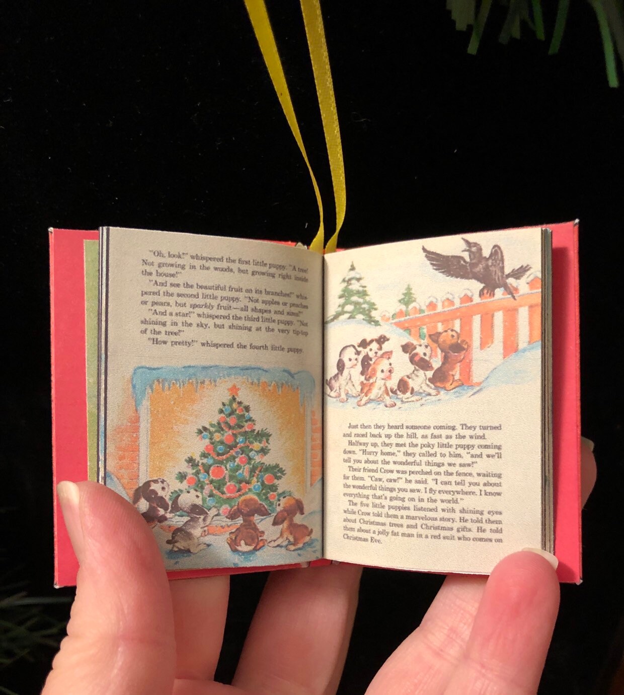 The Pokey Little Puppy's First Christmas Miniature Book Christmas Ornament - 2 Week Turn Around Time