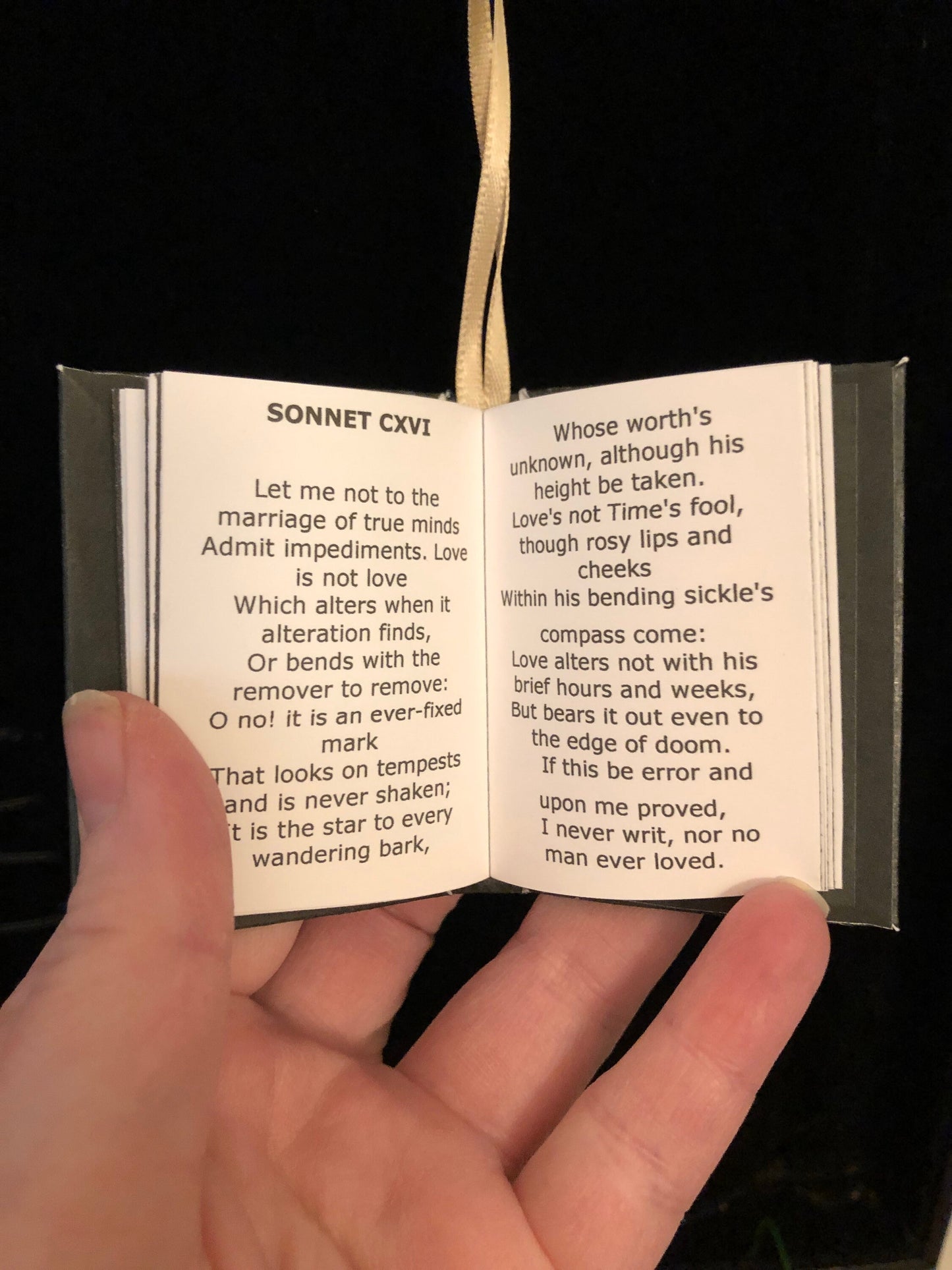 Shakespeare’s Sonnets Miniature Book Christmas Ornament