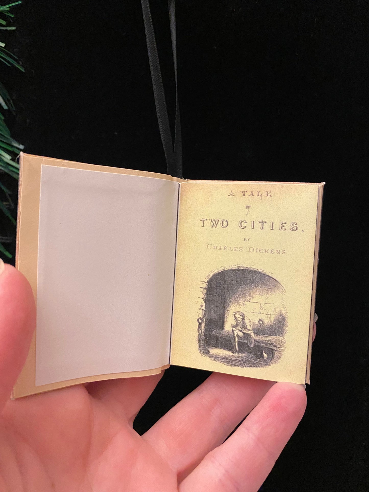A Tale of Two Cities by Charles Dickens Miniature Book Christmas Ornament