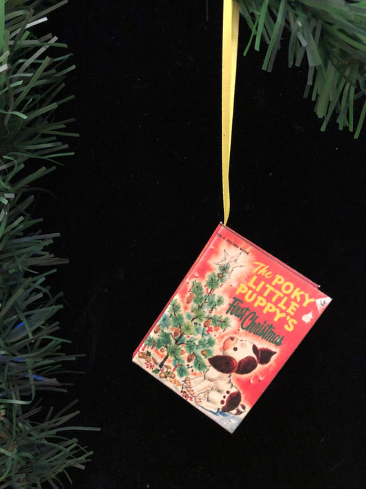 The Pokey Little Puppy's First Christmas Miniature Book Christmas Ornament - 2 Week Turn Around Time