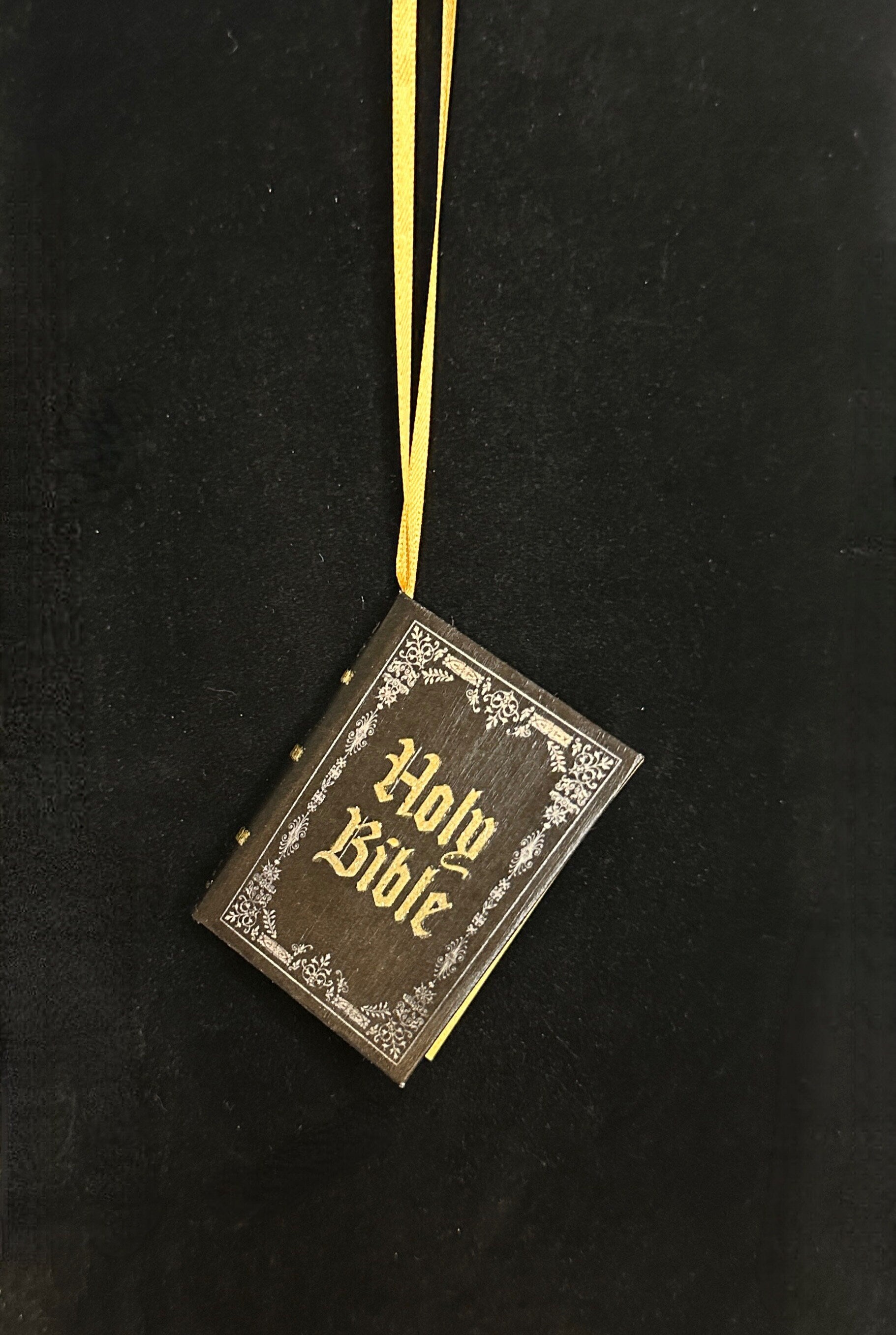 Holy Bible Gold Embossed Miniature Book Christmas Ornament